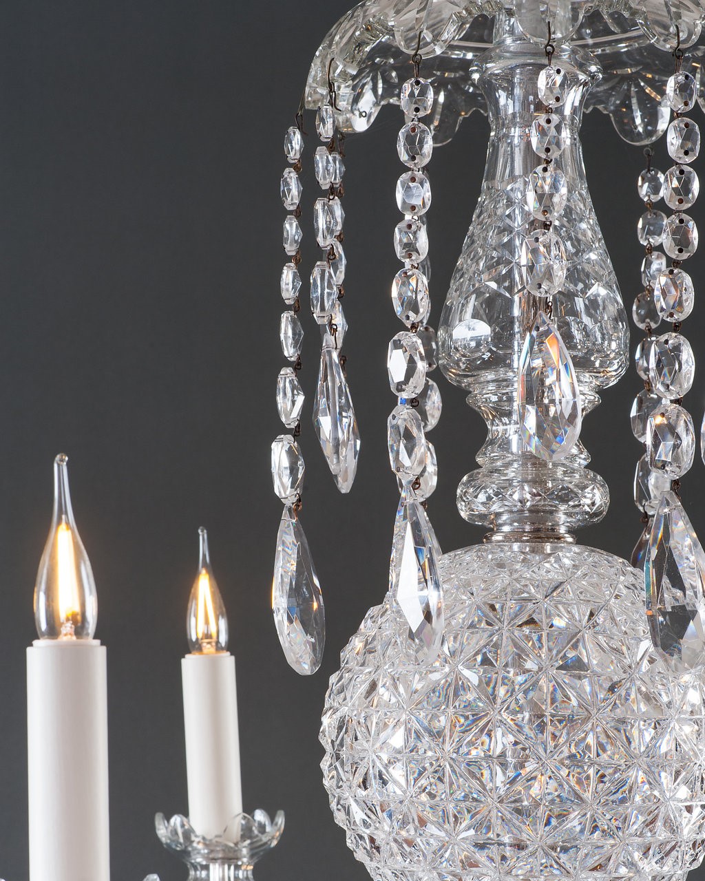 Perry & Co 12 branch antique crystal chandelier - Image 4