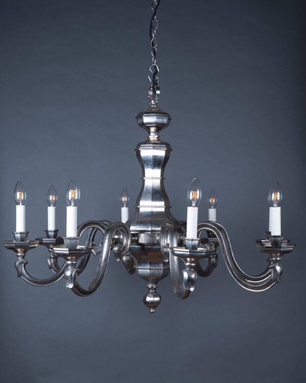 Octagonal 8 Branch Antique Aged Nickel Electrolier