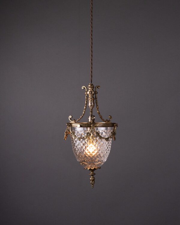 Osler Antique Pendant with Hobnail Cut Glass Shade